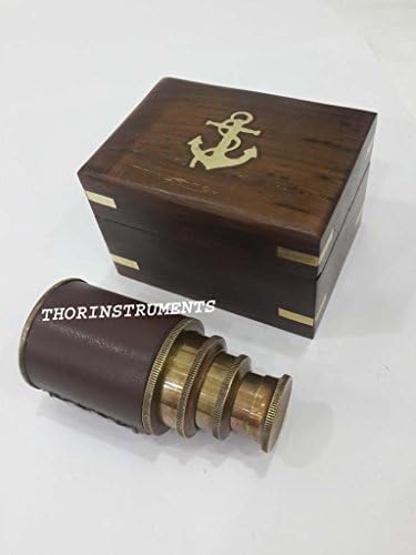 6 Inch Antique Nautical Spyglass with Wooden Box