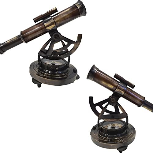 Antique Brass Theodolite Compass Decor Display