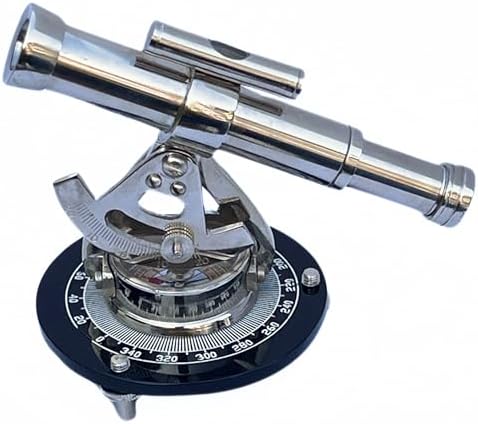 Nickel Finish Alidade Compass Telescope for Home Office Decor
