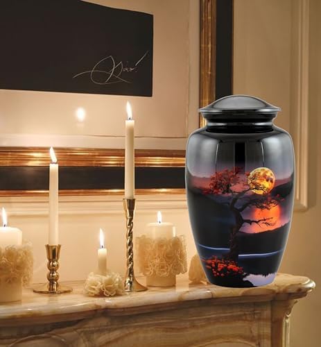 Elegant Tree Urn for Cremation Ashes Midnight Boat Design 200LB Capacity