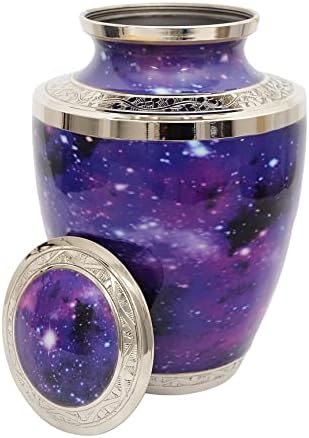 Elegant Purple Brass Cremation Urn for Human Ashes
