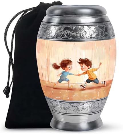 YATHABHISA 10 Inch Urn for Adult Ashes Large Velvet Bag Cremation Urn Decorative Funeral Urn for Men and Women