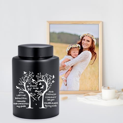Tree of Love Medium Black Urn for Adult Ashes
