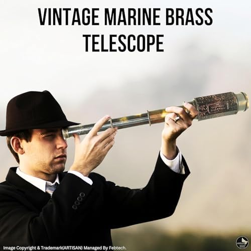 Brass Nautical Telescope Spyglass with Leather Case
