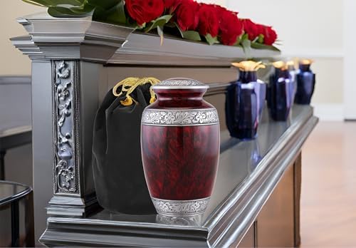 Elegant Adult Cremation Urn Dignity Cherry Red