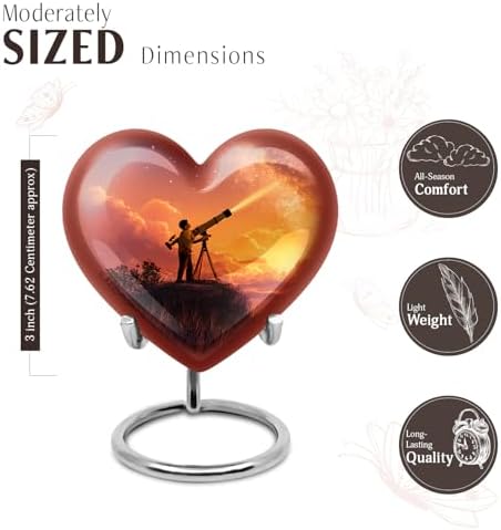 JAGASY 3 Inch Wooden Urn Set for Cremation Ashes - Pack of 4