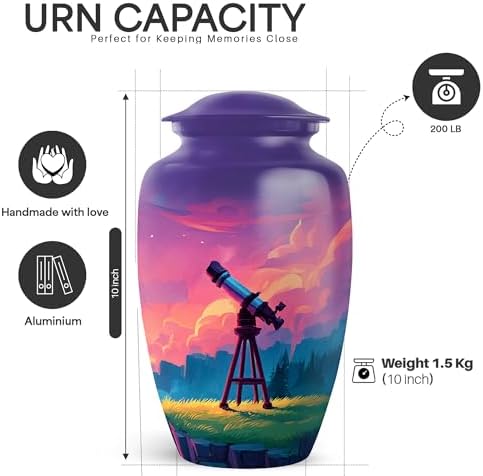 YATSKIA 10 Inch Telescope Memorial Urn for Ashes