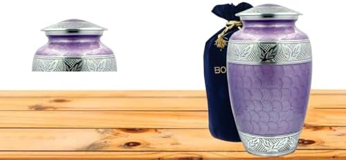 Handcrafted Urn for Ashes - Light Purple Finish
