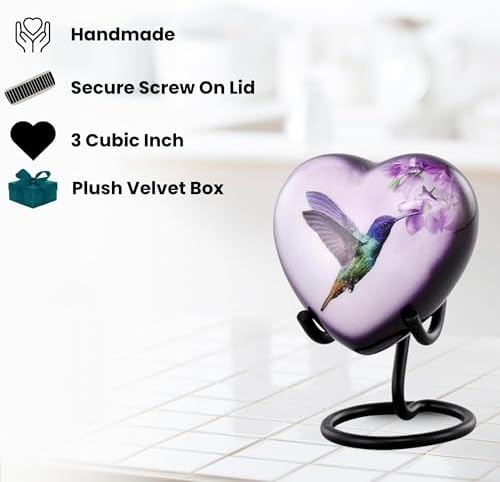 Heart Shape Keepsake Cremation Urn for Ashes Metal Mini Urn for Humans or Pets