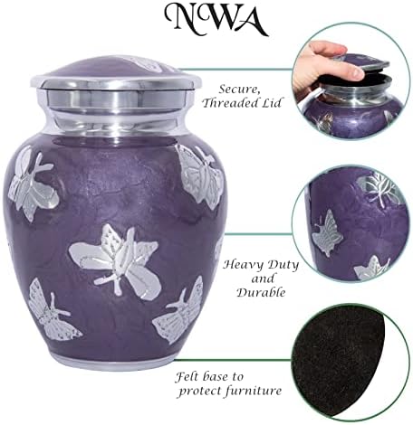 Purple Butterfly Medium Cremation Urn for Human Pets Infants