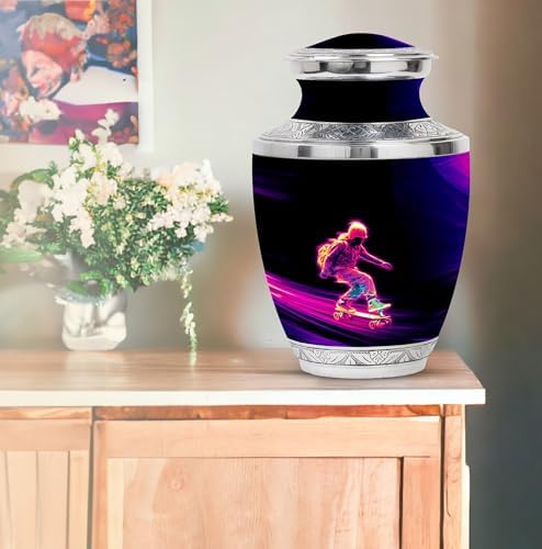 Karyliz 10 Inch Skateboard Urn for Human Ashes