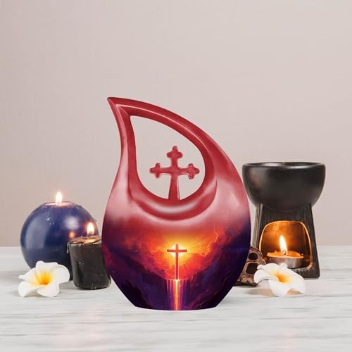 Cross Funeral Urns for Adult Ashes - 10 Inch Decorative