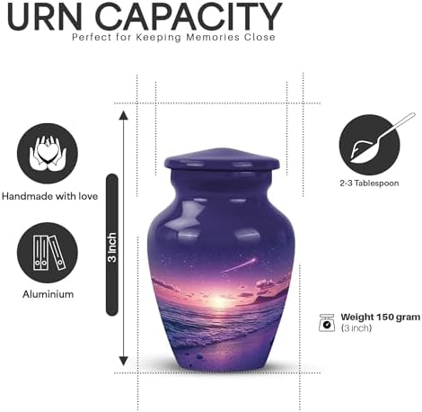 Yatskia 3 Inch Small Cremation Urn for Ashes