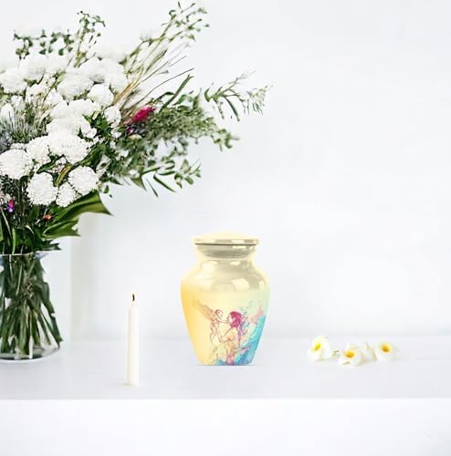 3 Inch Mini Urn for Human Ashes - Beige Decorative
