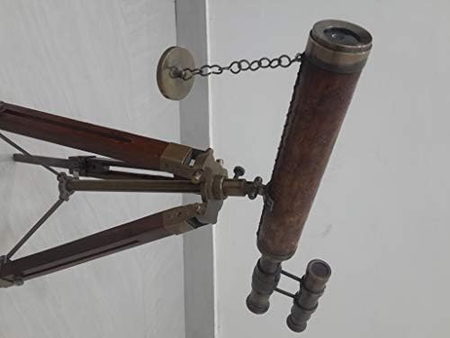 Nautical Antique Brass Telescope Double Barrel Decor