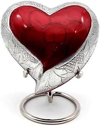 RED Heart Keepsake Urn - Mini Cremation Urn for Ashes