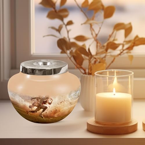 Football Cremation Urn for Couples - 7 Inch Decorative Urn