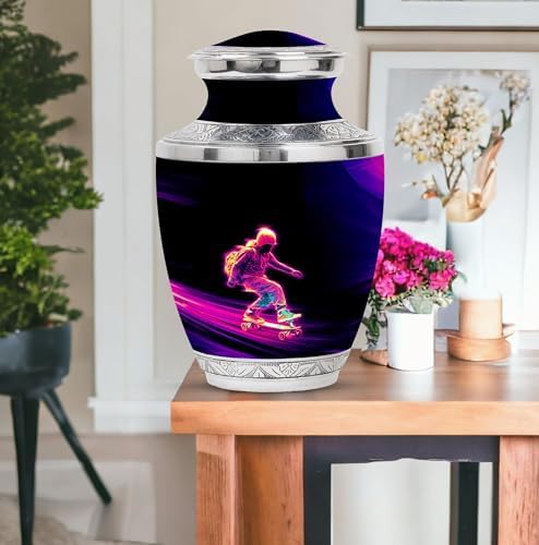 Karyliz 10 Inch Skateboard Urn for Human Ashes