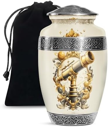 Telescope Urn for Adult Female - White 10-Inch Ash Holder