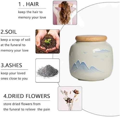 Small Urn for Human Ashes - Ceramic 3 Inch Memorial Keepsake