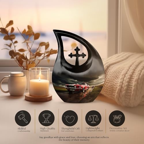 Car Race Urn - 10 Inch Decorative Ash Urn for Adult Female