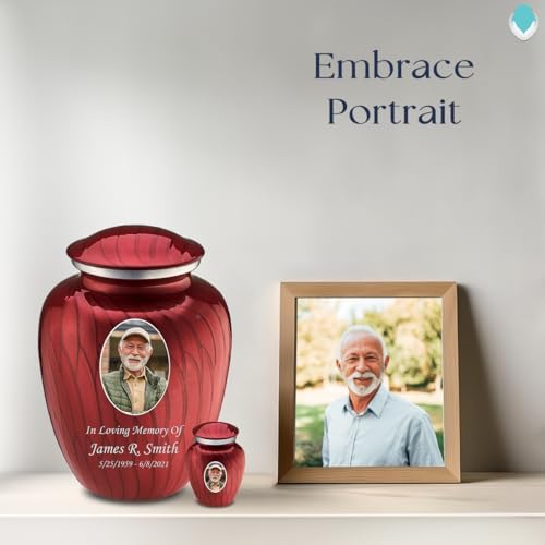 GetUrns Pearl Candy Red Personalized Cremation Urn