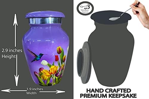 Bold Divine Purple Hummingbird Cremation Urns - 4 Small Keepsakes