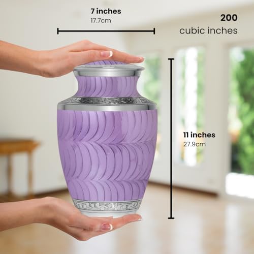 Lavender Purple Cremation Urn - Handcrafted for Adults