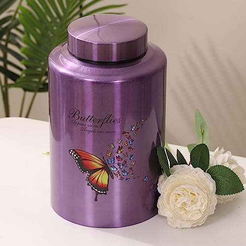 Purple Butterfly Cremation Urn for Women Up to 220 lbs