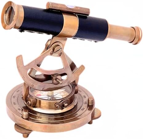 Vintage Nautical Brass Compass Telescope Decor
