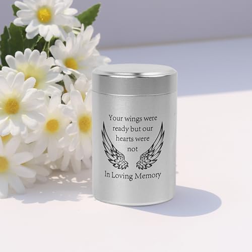 27 Inch Small Urns for Ashes - Set of 4 Aluminium Mini Urns Cremation Urns for Human and Pet Ashes Ashes Holder