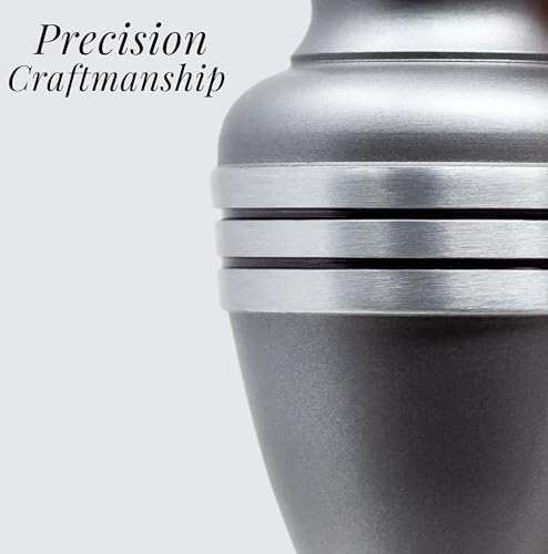 Pewter Small Urn for Human or Pet Ashes - Keepsake Urn with Velvet Bag