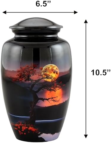 Elegant Tree Urn for Cremation Ashes Midnight Boat Design 200LB Capacity