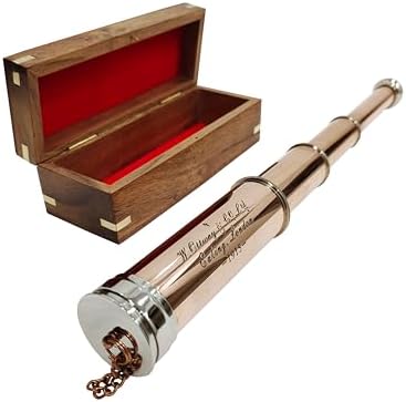 Vintage Spyglass 1915 Marine Telescope with Copper Chrome Finish