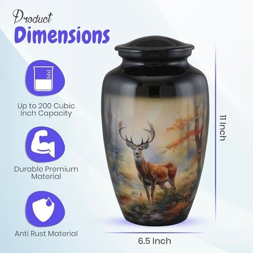 Handcrafted Cremation Urn for Adult Ashes - 200 Cubic Inch Capacity