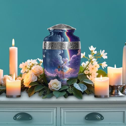 Telescope Urn for Human Ashes - 10 Inch Large Velvet Bag Urn