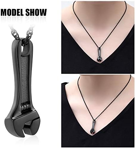 Wrench Urn Necklace for Ashes Stainless Steel