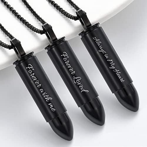 RIPFEVURN 3 Pack Bullet Urn Necklace for Ashes