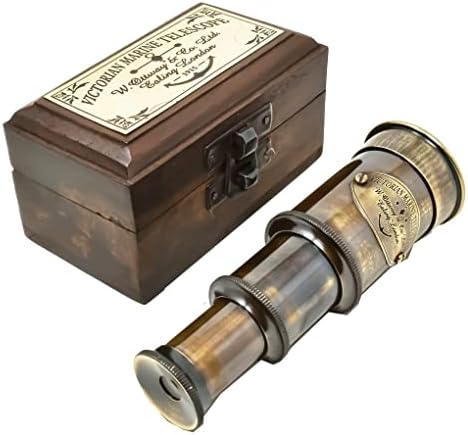 FYNJREX Pirate Telescope with Wooden Box