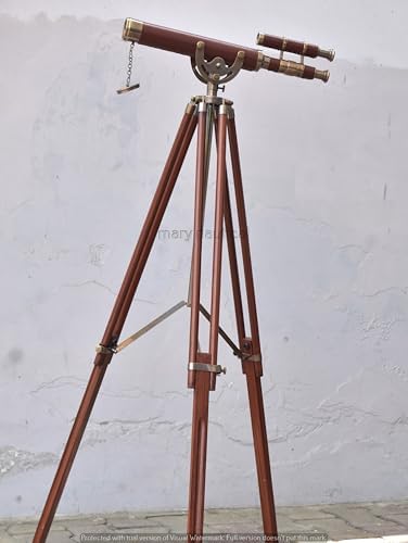 Mary Nautical Brass Floor Standing Telescope With Stand