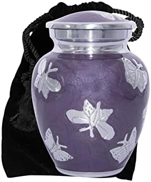Purple Butterfly Medium Cremation Urn for Human Pets Infants