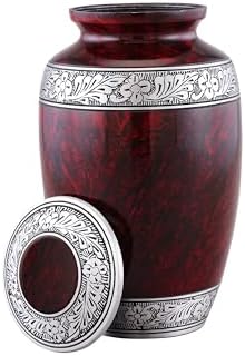Elegant Adult Cremation Urn Dignity Cherry Red