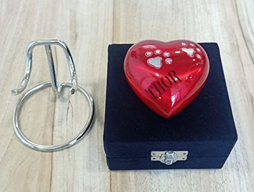 Red Footprint Small Pet Urns for Human Ashes - Mini Urns Heart Keepsake Cremation Urn - Love Charms Option