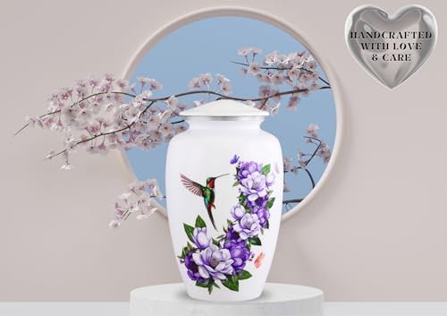 Humming Bird with Magnolia Flower Cremation Urn for Human Ashes - Decorative Urn for Adults