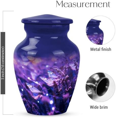 Purple Butterfly Urns for Human Ashes 3 Inch Mini Keepsake
