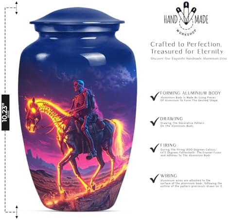 ATRIKYA 10 Inch Horse Urn for Cremation Ashes