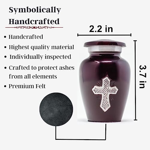 Handcrafted Cross Urn for Ashes - Small