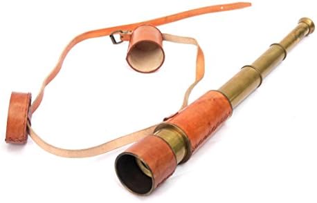 Vintage Spyglass Telescope with Leather Lens Cap