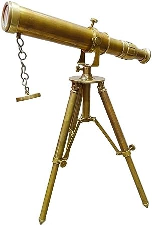 Vintage Antique Brass Telescope with Tripod Stand