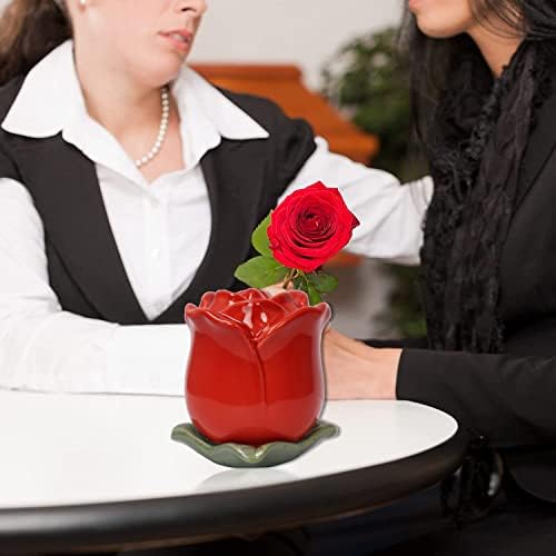 Small Rose Urn for Ashes - Ceramic Keepsake Urn